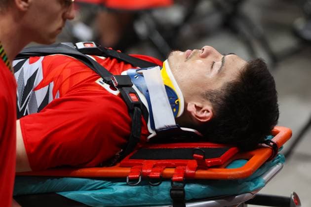 GDANSK 20.07.2024 PRZEDOLIMPIJSKI TURNIEJ TOWARZYSKI SIATKARZY POLSKA - JAPONIA --- PRE-OLYMPIC MENS VOLLEYBALL FRIENDLY TOURNAMENT IN GDANSK: POLAND- JAPAN KENTARO TAKAHASHI KONTUZJA INJURY FOT. ANNA KLEPACZKO FOTOPYK NEWSPIX.PL --- Newspix.pl POLAND OUT!  240720LUM157