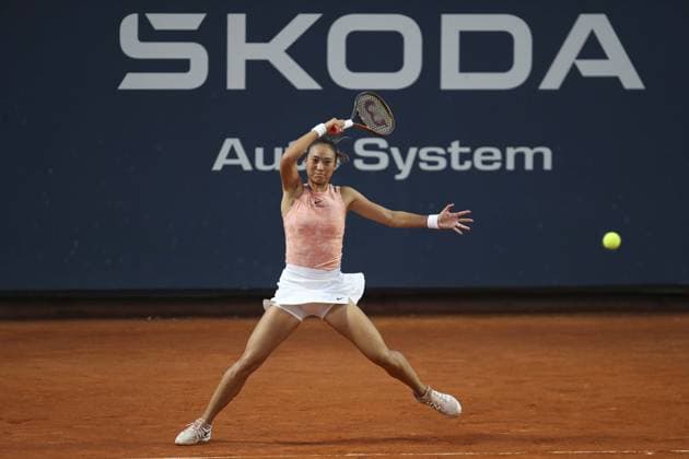Palermo: Zheng Qinwen in action during Palermo Open Ladies WTA, Tennis Damen 250, International Tennis match in Palermo, Italy, July 20 2024 International Tennis match - Palermo Open Ladies WTA 250  - ZUMAp169 20240720_zsa_p169_861 Copyright: xMassimilianoxCarnabuci IPAxSportx