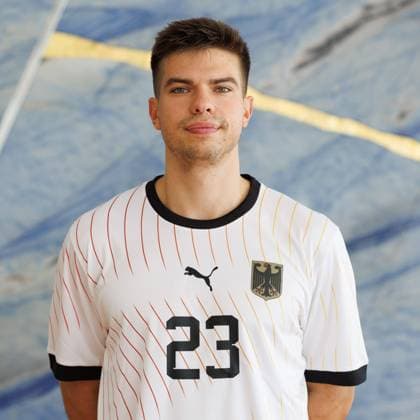 Renars Uscins GER, 23 Portrait, Single image, 20 07 2024, Ludwigsburg Germany , Handball, Team photos national teams for the Olympic Games xprx
