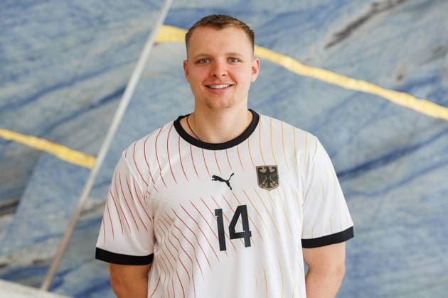 Justus Fischer GER, 14 Portrait, Single image, 20 07 2024, Ludwigsburg Germany , Handball, Team photos national teams for the Olympic Games xprx