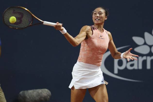 International Tennis match - Palermo Open Ladies WTA, Tennis Damen 250 Zheng Qinwen in action during Palermo Open Ladies WTA 250, International Tennis match in Palermo, Italy, July 20 2024 Palermo Italy  Copyright: xIPAxSport ABACAx