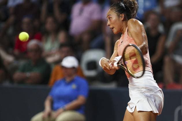 International Tennis match - Palermo Open Ladies WTA, Tennis Damen 250 Zheng Qinwen in action during Palermo Open Ladies WTA 250, International Tennis match in Palermo, Italy, July 20 2024 Palermo Italy  Copyright: xIPAxSport ABACAx
