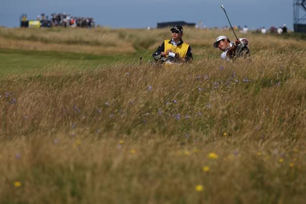 Japan s Hideki Matsuyama on the 3rd hole during the day 3 of the 2024 British Open Golf Championships at the Royal Troon golf club in Troon, Scotland, on July 20, 2024. Noxthirdxpartyxsales  (260238074)