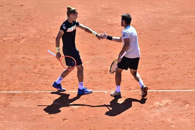 BASTAD, SWEDEN 20240721 Brazils Rafael Matos and Orlando Luz during Sundays mens doubles final against Frances Manuel Guinard and Gregoire Jacq in the Nordea Open in Bastad BASTAD SWEDEN x9200x  Copyright: xBjörnxLarssonxRosvall TTx NORDEA OPEN BASTAD FINAL