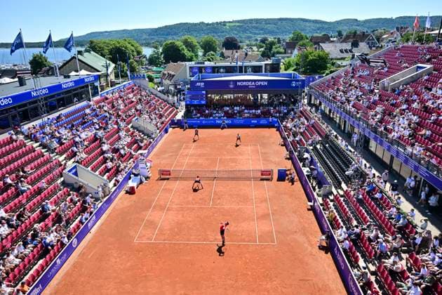 BASTAD, SWEDEN 20240721 Frances Manuel Guinard and Gregoire Jacq during Sundays mens doubles final against Brazils Orlando Luz and Rafael Matos at the Nordea Open in Bastad BASTAD SWEDEN x9200x  Copyright: xBjörnxLarssonxRosvall TTx NORDEA OPEN BASTAD FINAL