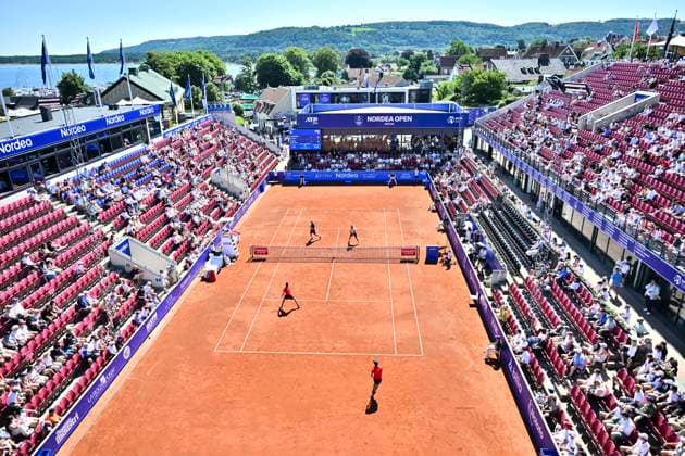 BASTAD, SWEDEN 20240721 Frances Manuel Guinard and Gregoire Jacq during Sundays mens doubles final against Brazils Orlando Luz and Rafael Matos at the Nordea Open in Bastad BASTAD SWEDEN x9200x  Copyright: xBjörnxLarssonxRosvall TTx NORDEA OPEN BASTAD FINAL