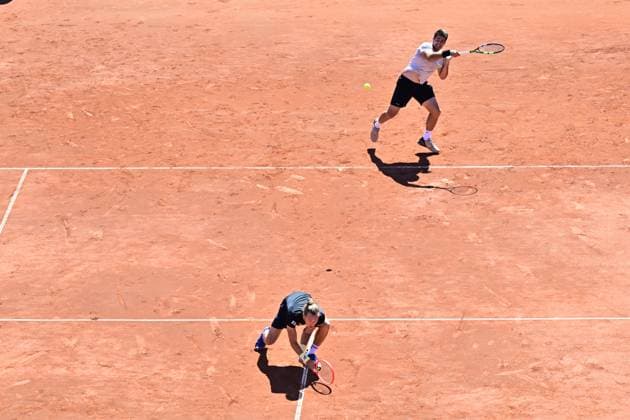 BASTAD, SWEDEN 20240721 Brazils Rafael Matos and Orlando Luz during Sundays mens doubles final against Frances Manuel Guinard and Gregoire Jacq in the Nordea Open in Bastad BASTAD SWEDEN x9200x  Copyright: xBjörnxLarssonxRosvall TTx NORDEA OPEN BASTAD FINAL