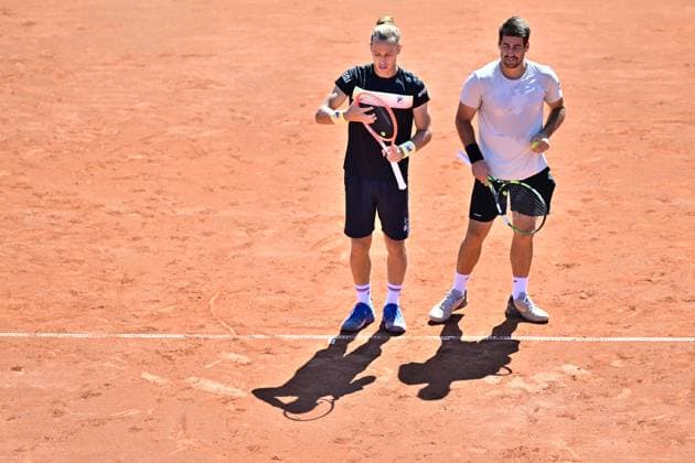 Brazil s Rafael Matos and Orlando Luz during Sunday s men s doubles final against France s Manuel Guinard and Gregoire Jacq in the Nordea Open in Bastad, Sweden on July 21, 2024 BASTAD SWEDEN x9200x  Copyright: xBjörnxLarssonxRosvall TTx NORDEA OPEN BASTAD FINAL
