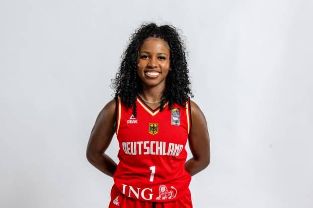 Basketball Berlin 18.07.2024 Nationalmannschaft der Frauen DBB Mediaday Alexis Peterson (Deutschland, No.01) *** Basketball Berlin 18 07 2024 Womens national team DBB Mediaday Alexis Peterson Germany, No 01