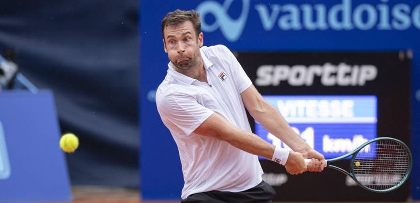 International Tennis match - EFG Swiss Open Gstaad Gstaad Switzerland, 07 21 2024: Quentin Halys (FRA) in final against Matteo Berrettini (ITA) during EFG Swiss Open. during EFG Swiss Open Gstaad, International Tennis match in Gstaad, Switzerland, July 21 2024 Gstaad Switzerland  Copyright: xIPAxSport ABACAx