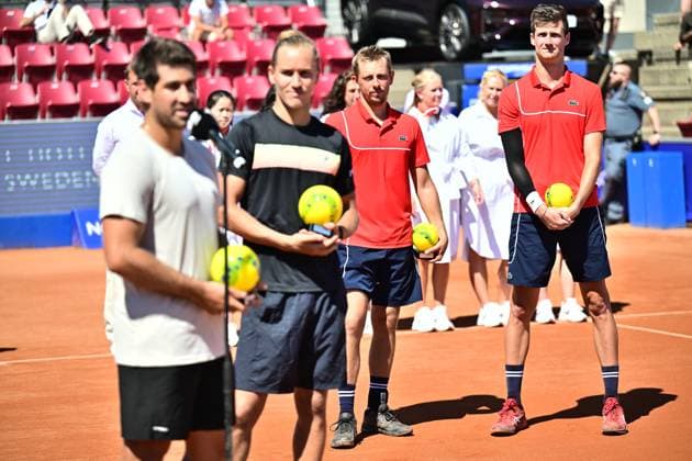 BASTAD, SWEDEN 20240721 Brazils Orlando Luz and Rafael Matos win Sundays mens doubles final against Frances Manuel Guinard and Gregoire Jacq in the Nordea Open in Bastad BASTAD SWEDEN x9200x  Copyright: xBjörnxLarssonxRosvall TTx NORDEA OPEN BASTAD FINAL