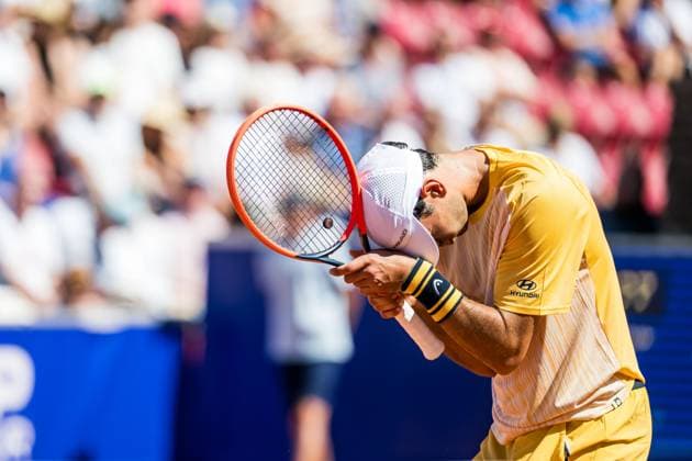 240721 Nuno Borges of Portugal looks dejected during the final of Nordea Open day 7 on July 21, 2024 in Bastad Photo Niclas Jönsson BILDBYRAN COP 273 NO0291 tennis svenska öppna swedish open bbeng depp  Copyright: NICLASxJÖNSSON BB240721NO055