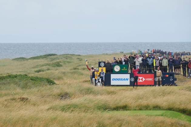 21st July 2024; Royal Troon Golf Club, Troon, South Ayrshire, Scotland; The Open Championship Final Round; Adrian Meronk plays from the 5th tee  ActionPlus12670681 StevenxFlynn