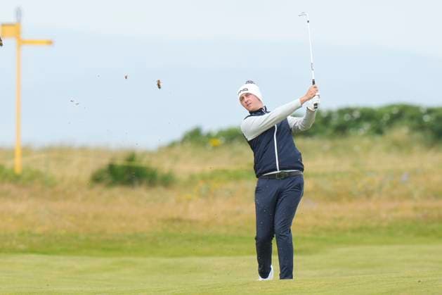 21st July 2024; Royal Troon Golf Club, Troon, South Ayrshire, Scotland; The Open Championship Final Round; Joe Dean plays to the 2nd green  ActionPlus12670692 StevenxFlynn