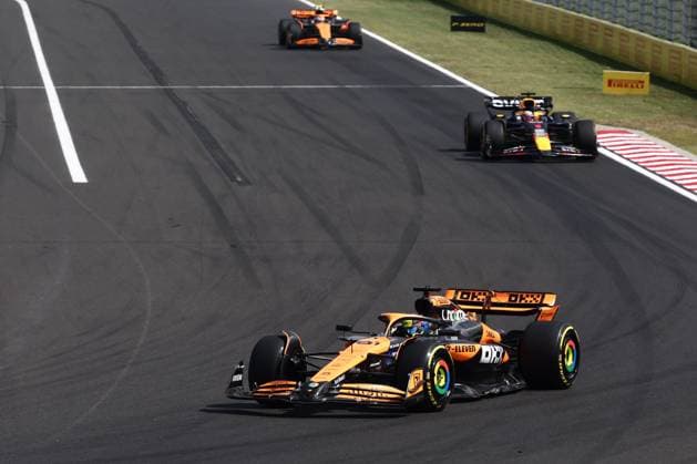 F1 Hungarian Grand Prix 2024 Oscar Piastri of McLaren, Max Verstappen of Red Bull Racing and Lando Norris of McLaren during the Formula 1 Hungarian Grand Prix at Hungaroring in Budapest, Hungary on July 21, 2024. Budapest Hungary  Copyright: xJakubxPorzyckix originalFilename:porzycki-f1hungar240721_nprsV.jpg