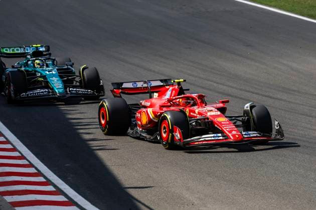 55 Carlos Sainz ESP, Scuderia Ferrari HP , 14 Fernando Alonso ESP, Aston Martin Aramco F1 Team , F1 Grand Prix of Hungary at Hungaroring on July 21, 2024 in Budapest, Hungary Photo by HOCH ZWEI Budapest Hungary
