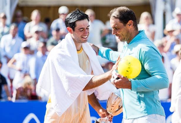 240721 Nuno Borges of Portugal and Rafael Nadal of Spain after the men™s single final during Nordea Open day 7 on July 21, 2024 in Bastad Photo Niclas Jönsson BILDBYRAN COP 273 NO0291 tennis svenska öppna swedish open bbeng depp jubel  Copyright: NICLASxJÖNSSON BB240721NO106