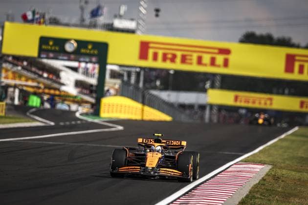 04 NORRIS Lando (gbr), McLaren F1 Team MCL38, action during the Formula 1 Hungarian Grand Prix 2024, 13th round of the 2024 Formula One World Championship, WM, Weltmeisterschaft from July 19 to 21, 2024 on the Hungaroring, in Mogyorod, Hungary - F1 - HUNGARIAN GRAND PRIX 2024 DPPI Panoramic  240721_R13_UNGHERIA_DP_EA010747