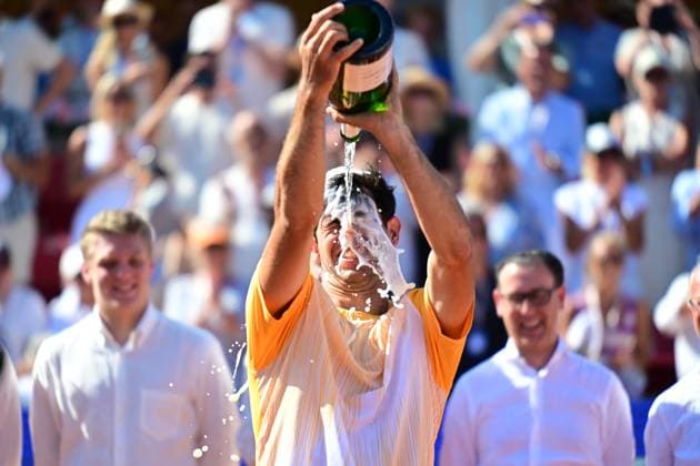 Portugal s Nuno Borges celebrates the win during Sunday s men s singles final against Spain s Rafael Nadal in the Nordea Open in Bastad, Sweden on july 21, 2024 BASTAD SWEDEN x9200x  Copyright: xBjörnxLarssonxRosvall TTx SWEDEN TENNIS BASTAD OPEN