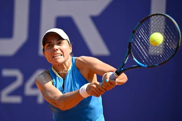 Viktoriya Tomova of Bulgaria (pictured) in action during the WTA, Tennis Damen women s tennis tournament Livesport Prague Open 2024 match against Renata Jamrichova of Slovakia in Prague, Czech Republic, July 21, 2024. (CTKxPhoto MichalxKamaryt) CTKPhotoP2024072103310  CTKPhotoP2024072103310