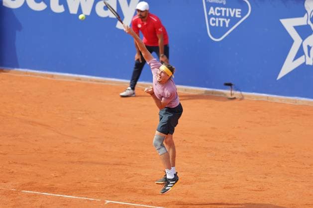 Tennis Men ATP, Tennis Men Tour 500 European Open Hamburg, Hamburg Open ATP 500 2024 , 21 07 2024 , Final , Alexander Zverev GER makes a serve Copyright: FernandoxSoares