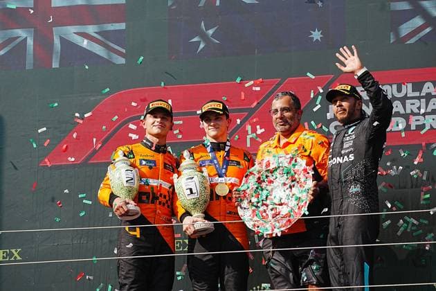 21 07 2024, Hungaroring, Budapest, FORMULA 1 HUNGARIAN GRAND PRIX 2024 , in the picture winner Oscar Piastri AUS , McLaren F1 Team, 2nd place for Lando Norris GBR , 3rd place for Lewis Hamilton GBR , Mercedes AMG Petronas Formula One Team Defodi 506 20240721 hbr 7169 Defodi-506