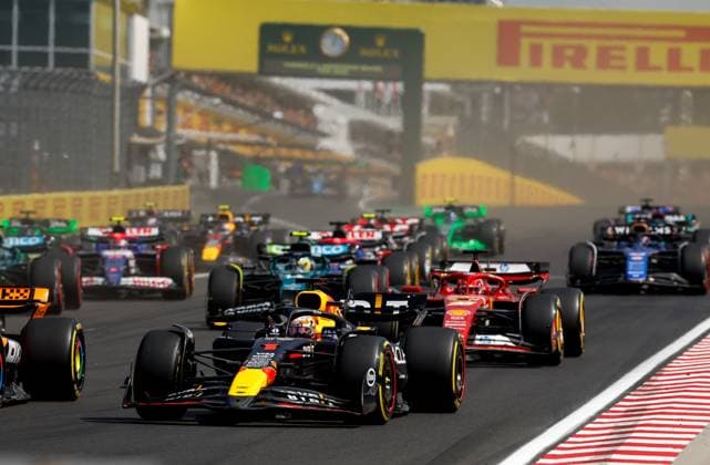 Start, 1 Max Verstappen NLD, Oracle Red Bull Racing , F1 Grand Prix of Hungary at Hungaroring on July 21, 2024 in Budapest, Hungary Photo by HOCH ZWEI Budapest Hungary