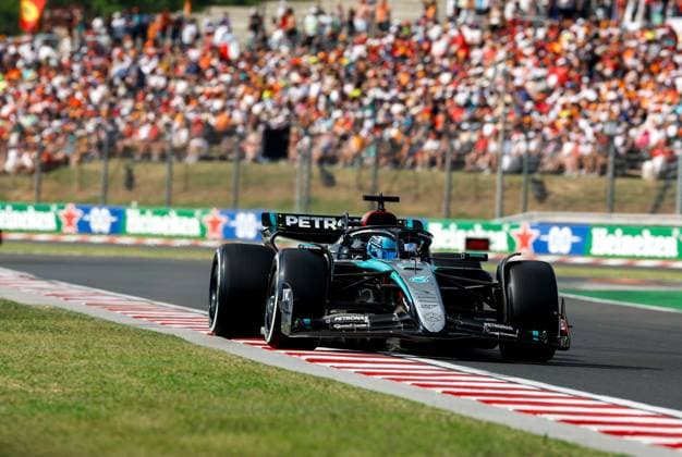 63 George Russell GBR, Mercedes AMG Petronas F1 Team , F1 Grand Prix of Hungary at Hungaroring on July 21, 2024 in Budapest, Hungary Photo by HOCH ZWEI Budapest Hungary