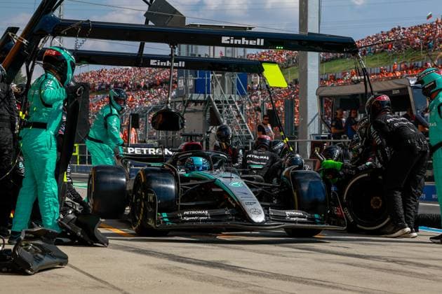 63 George Russell GBR, Mercedes AMG Petronas F1 Team , F1 Grand Prix of Hungary at Hungaroring on July 21, 2024 in Budapest, Hungary Photo by HOCH ZWEI Budapest Hungary