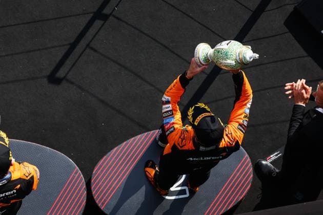 NORRIS Lando (gbr), McLaren F1 Team MCL38, portrait podium during the Formula 1 Hungarian Grand Prix 2024, 13th round of the 2024 Formula One World Championship, WM, Weltmeisterschaft from July 19 to 21, 2024 on the Hungaroring, in Mogyorod, Hungary - F1 - HUNGARIAN GRAND PRIX 2024 DPPI Panoramic  240721_R13_UNGHERIA_DP_AV3_4336