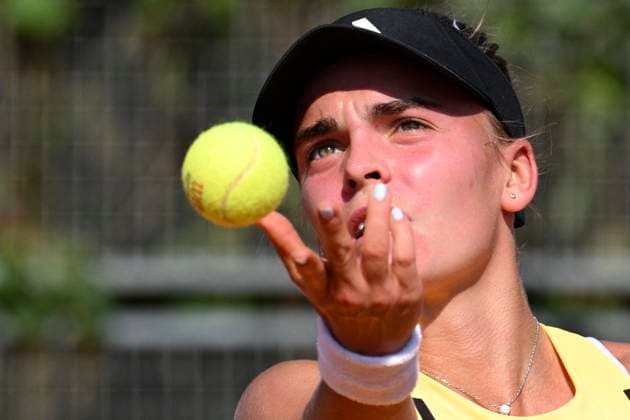 Czech Sara Bejlek (pictured) in action during the WTA, Tennis Damen women s tennis tournament Livesport Prague Open 2024 match against Kalinina Anhelina of Ukraine in Prague, Czech Republic, July 21, 2024. (CTKxPhoto MichalxKamaryt) CTKPhotoP2024072103923  CTKPhotoP2024072103923