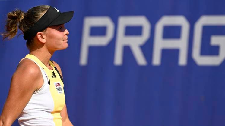 Czech Sara Bejlek (pictured) in action during the WTA, Tennis Damen women s tennis tournament Livesport Prague Open 2024 match against Kalinina Anhelina of Ukraine in Prague, Czech Republic, July 21, 2024. (CTKxPhoto MichalxKamaryt) CTKPhotoP2024072103929  CTKPhotoP2024072103929