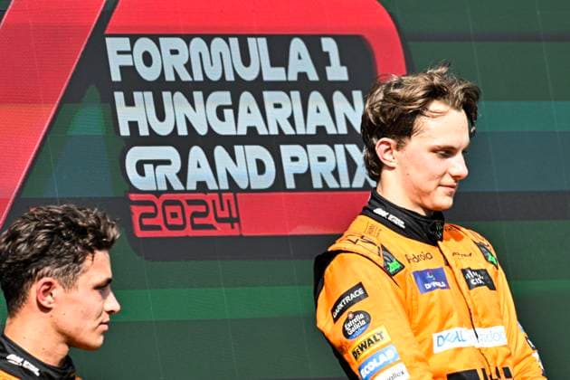 F1 Grand Prix of Hungary Oscar Piastri of the McLaren Formula 1 Team is celebrating the final podium during the FIA Formula One World Championship, WM, Weltmeisterschaft F1 Hungarian Grand Prix in Budapest, Hungary, on July 20, 2024. Budapest Hungary  Copyright: xLucaxBarsalix originalFilename:barsali-notitle240721_np32U.jpg