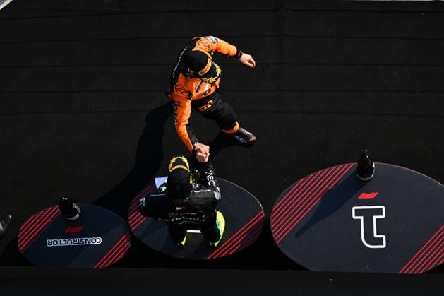F1 Grand Prix of Hungary Oscar Piastri of McLaren F1 Team is celebrating his first win during the race of Hungarian GP, the 13th race of the Formula 1 World Championship, WM, Weltmeisterschaft in Hungaroring, Mogyorod, Kosice, Hungary, on July 21, 2024. Mogyorod Hungary  Copyright: xAndreaxDiodatox originalFilename:diodato-notitle240721_np2Dr.jpg