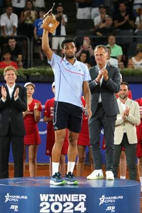 Tennis Men ATP, Tennis Men Tour 500 European Open Hamburg, Hamburg Open ATP 500 2024 , 21 07 2024 , Final , Arthur Fils FRA thanks the audience Copyright: FernandoxSoares
