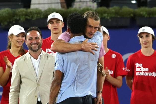 Tennis Men ATP, Tennis Men Tour 500 European Open Hamburg, Hamburg Open ATP 500 2024 , 21 07 2024 , Final , Alexander Zverev GER congratulates Arthur Fils FRA to victory , Winner Hamburg 2024 Copyright: FernandoxSoares