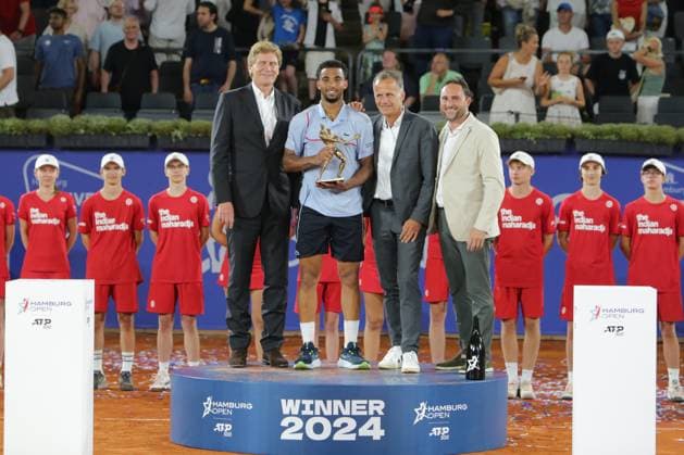 Tennis Men ATP, Tennis Men Tour 500 European Open Hamburg, H , Hamburg Open ATP 500 2024 , 21 07 2024 , Final , Dietloff v Arnim , Arthur Fils FRA , Christoph Holstein , Enric Molina Copyright: FernandoxSoares