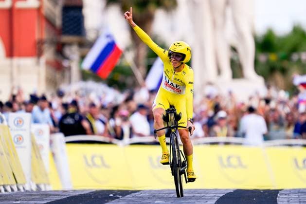 Tour de France 2024 - Stage 21 NICE, FRANCE - JULY 21 : Pogacar Tadej (SVN) of UAE Team Emirates during stage 21 of the 111th edition of the Tour de France 2024 cycling race, a individual time trial stage of 33,7 kms with start in Monaco and finish in Nice on July 21, 2024 in Nice, France, 21 07 2024  Copyright: xNicoxVereeckenx