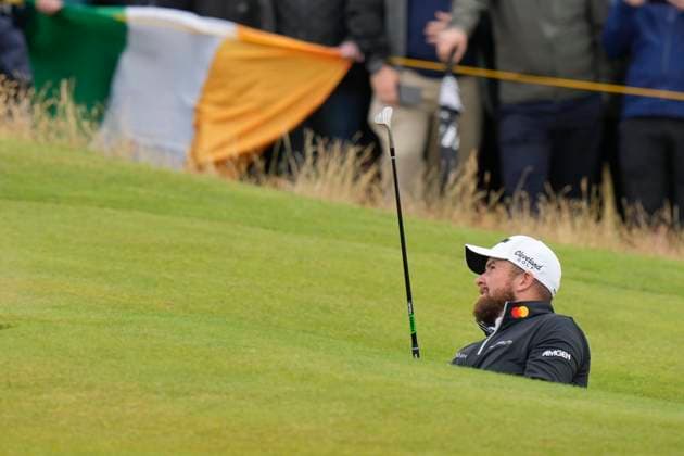21st July 2024; Royal Troon Golf Club, Troon, South Ayrshire, Scotland; The Open Championship Final Round; Shane Lowry plays from a bunker on the side of the 14th green during the final round  ActionPlus12670936 StevenxFlynn