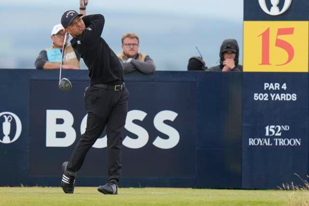 21st July 2024; Royal Troon Golf Club, Troon, South Ayrshire, Scotland; The Open Championship Final Round; Xander Schauffele plays from the 16th tee during the final round  ActionPlus12670941 StevenxFlynn