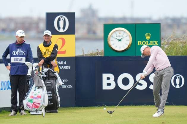 21st July 2024; Royal Troon Golf Club, Troon, South Ayrshire, Scotland; The Open Championship Final Round; Justin Thomas plays from the second tee  ActionPlus12671106 StevenxFlynn