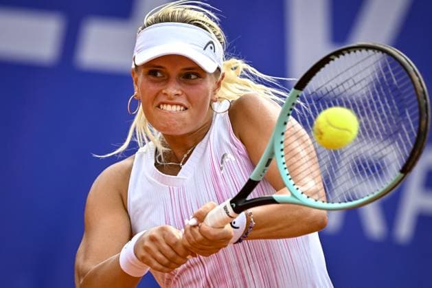 Czech tennis player Barbora Palicova in action during the WTA, Tennis Damen women s tennis tournament Livesport Prague Open 2024 match against Oksana Selekhmeteva from Russia, in Prague, Czech Republic, on July 22, 2024. (CTKxPhoto VitxSimanek) CTKPhotoP2024072202284  CTKPhotoP2024072202284