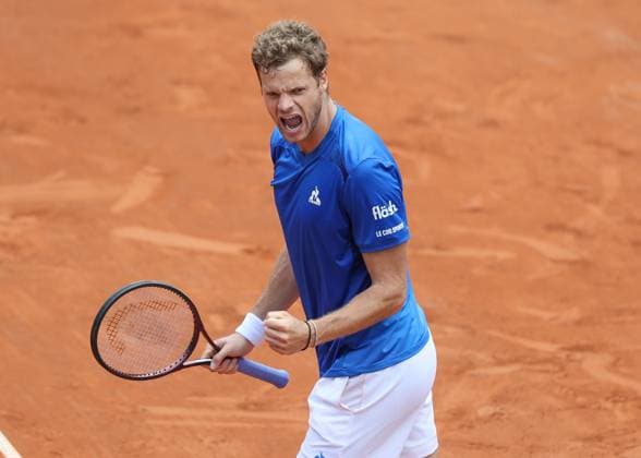 Yannick Hanfmann GER makes a fist and cheers, cheers, joy, emotion Tennis Generali Open Kitzbuehel 2024 ATP 250 Kitzbuehler Tennis Club Kitzbuehel Tirol Austria 22 July 2024 Copyright: xJuergenxHasenkopfx