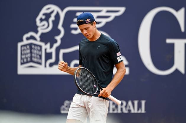 TENNIS - ATP, Tennis Herren Generali Open 2024 KITZBUEHEL,AUSTRIA,22.JUL.24 - TENNIS - ATP World Tour, Generali Open. Image shows Joel Schwaerzler (AUT).  GEPAxpictures xDanielxSchoenherr