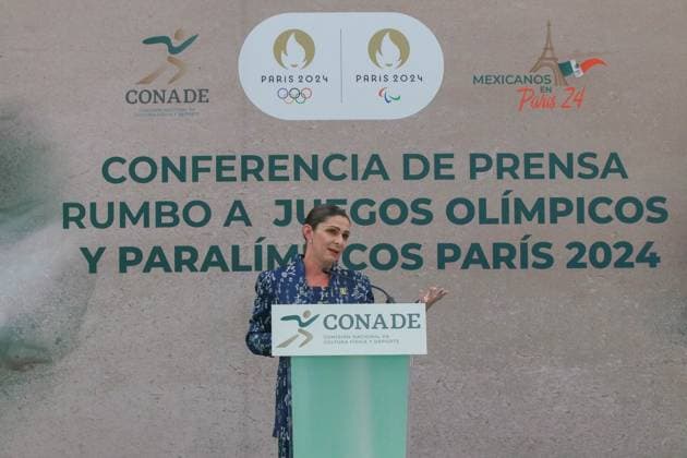 Ana Gabriela Guevara press conference, PK, Pressekonferenz Heading to the Paris 2024 Olympic Games, Olympische Spiele, Olympia, OS Ana Gabriela Guevara, general director of the National Commission for Physical Culture and Sports (CONADE), speaking during a press conference heading to the Paris 2024 Olympic and Paralympic Games, at the facilities of CONADE. on July 22, 2024 in Mexico City, Mexico. (Photo by Jose Luis Torales Eyepix Group) Mexico City CDMX Mexico Copyright: xJosexLuisxToralesx