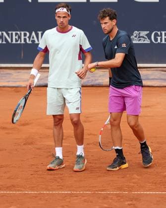 Daniel Altmaier, Dominic Thiem, Men doubles, Men s Doubles Tennis Generali Open Kitzbuehel 2024 ATP 250 Kitzbuehler Tennis Club Kitzbuehel Tirol Austria 22 July 2024 Copyright: xJuergenxHasenkopfx