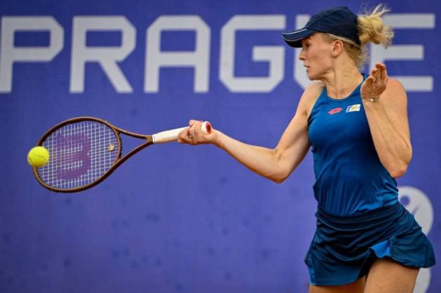 Czech tennis player Katerina Siniakova in action during the WTA, Tennis Damen women s tennis tournament Livesport Prague Open 2024 match against Laura Samson from Czechia, in Prague, Czech Republic, on July 23, 2024. (CTKxPhoto VitxSimanek) CTKPhotoP2024072305494  CTKPhotoP2024072305494