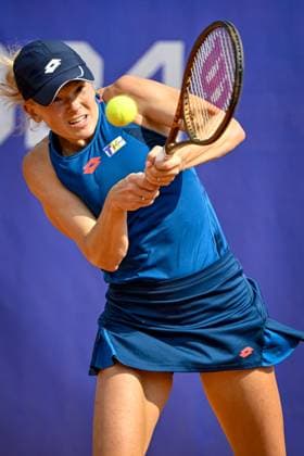 Czech tennis player Katerina Siniakova in action during the WTA, Tennis Damen women s tennis tournament Livesport Prague Open 2024 match against Laura Samson from Czechia, in Prague, Czech Republic, on July 23, 2024. (CTKxPhoto VitxSimanek) CTKPhotoP2024072305505  CTKPhotoP2024072305505