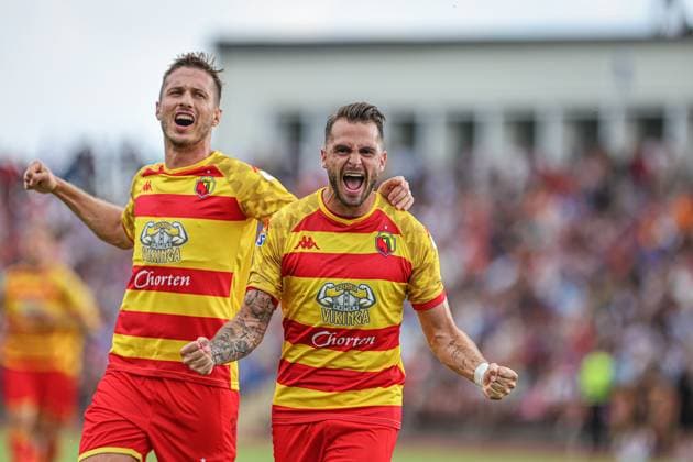 23.07.2024 PONIEWIEZ (LITHUANIA) PILKA NOZNA (FOOTBALL) ELIMINACJE LIGI MISTRZOW UEFA SEZON 2024 2025 (UEFA CHAMPIONS LEAGUE SECOND QUALIFYING ROUND) - 1. MECZ (GAME) FK PONIEWIEZ - JAGIELLONIA BIALYSTOK NZ JESUS IMAZ GOL RADOSC FOTO KAMIL SWIRYDOWICZ CYFRASPORT NEWSPIX.PL --- Newspix.pl  20240723CSKS0011