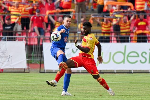 2024.07.23 Poniewiez Pilka nozna, UEFA Liga Mistrzow, sezon 2024 2025 FK Panevezys - Jagiellonia Bialystok N z Afimico Pululu Foto Paulius Zidonis PressFocus 2024.07.23 Poniewiez Football, UEFA Champions League, 2024 25 season FK Panevezys - Jagiellonia Bialystok Afimico Pululu Credit: Paulius Zidonis PressFocus 